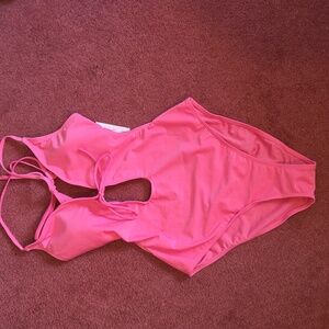 One piece bathing suit pink sz M (NWT)
